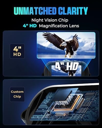 CNVPRO Night Vision Goggles 4K with 1000M Range, F/0.8 Aperture, 4" Display, Wi-Fi Control, IP54 Night Vision Scope with Flashlight, Backlit Buttons & 64GB Storage for Outdoor Use 3