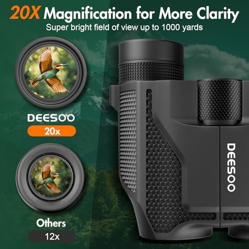 Compact Binoculars for Adults Kids — 20×25 High Power for Bird Watching | Small, Pocket, FMC, BAK4 Prism, Large Eyepiece, Easy Focus, Easy to Carry, Travel, Sightseeing, Outdoors, Hunting, Theatre 2