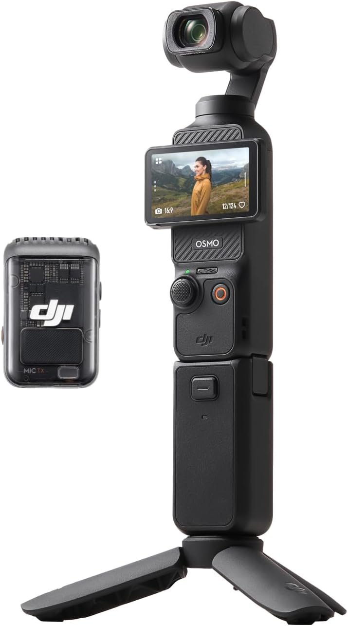 Osmo Pocket 3 Creator Combo, Vlogging Camera With 1" CMOS & 4K/120fps | 3-Axis Stabilization, Spotlight Follow, Fast Focusing, Mic Included for Clear Sound, Small Camera for Photography