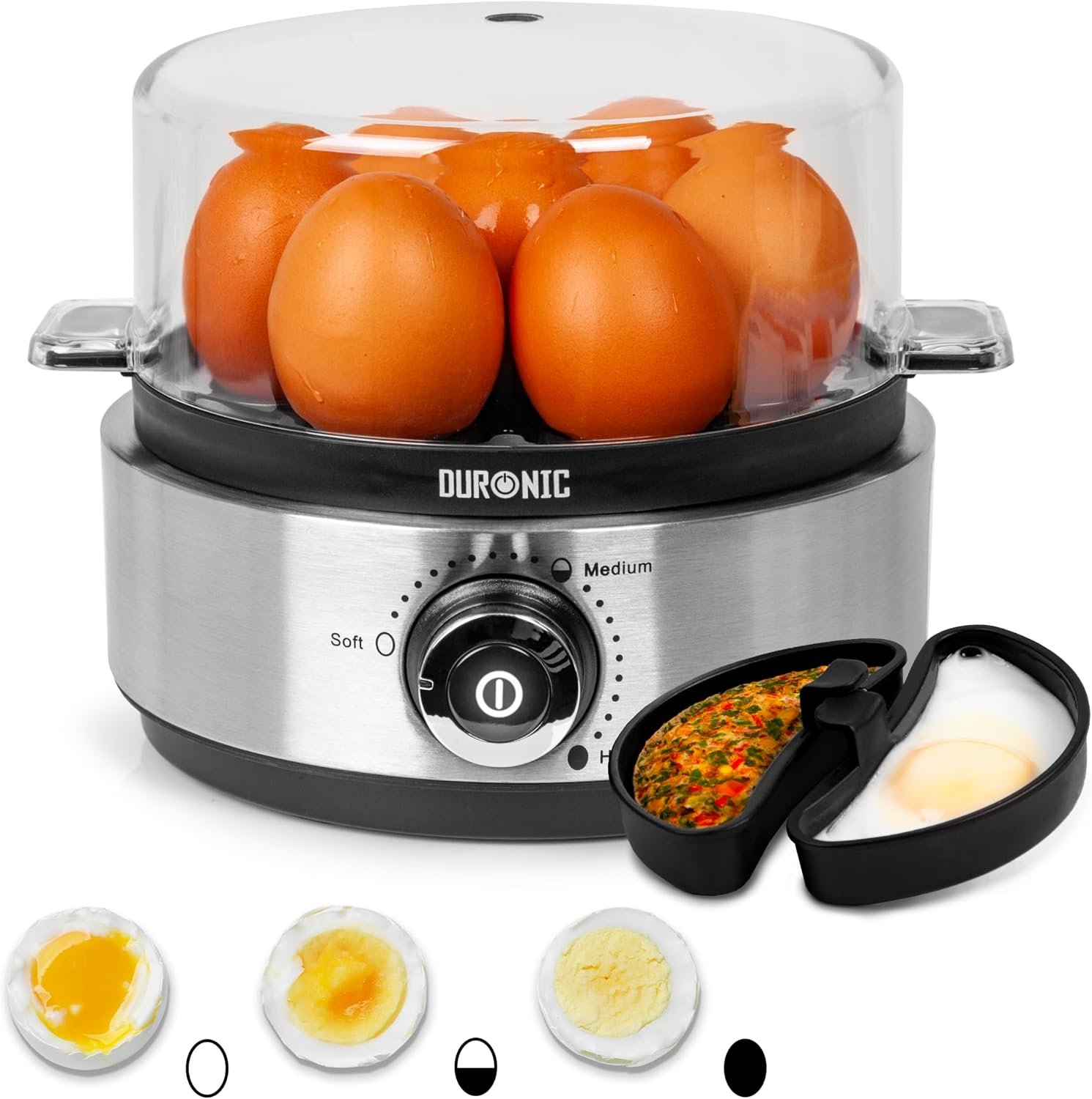 EB40 BK Electric Egg Boiler, Steamer and Poacher for 7 Soft, Medium or Hard Boiled Eggs