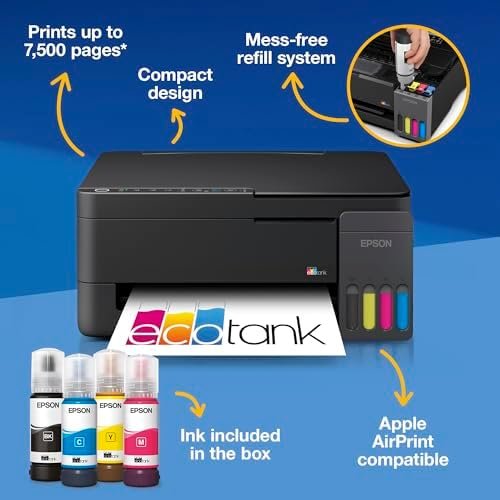 EcoTank ET-2910 | Busy Home Use | Wi-Fi | A4 | Print, Copy, Scan | AirPrint Compatible | Compact | Includes Up To 3 Years of Ink 2
