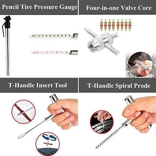 Tyre Repair Kit, 70pcs Tyre Plug Kit, Heavy Duty Tyre Puncture Repair Kit, Universal Car Tyre Patch Kit with 30 Tyre Repair Rubber Strip for Tires on Cars, Trucks, Motorcycles, ATV, Tractor, Van 3