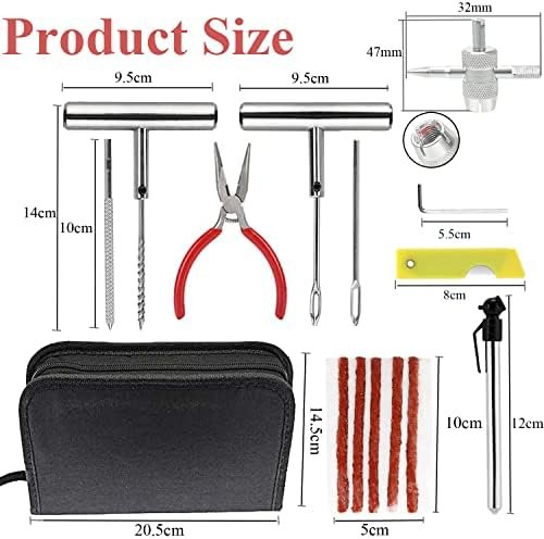 Tyre Repair Kit, 70pcs Tyre Plug Kit, Heavy Duty Tyre Puncture Repair Kit, Universal Car Tyre Patch Kit with 30 Tyre Repair Rubber Strip for Tires on Cars, Trucks, Motorcycles, ATV, Tractor, Van 4