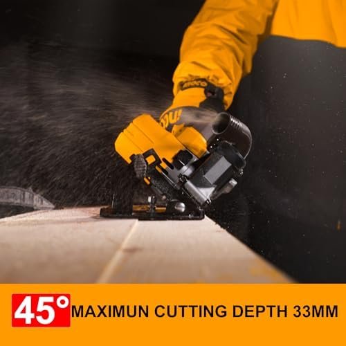 20V 140mm Cordless Circular Saw with Brushless Motor 6300RPM Max. Cutting Depth 50mm (90°) Electric Circular Saw 20mm Arbor with 1Pcs 4.0Ah Battery and Charger CSLI14021 4