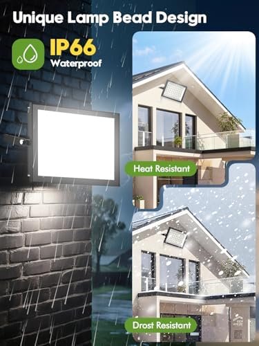 Flood Lights Outdoor 200W, 20000LM Super Bright LED Floodlight Outdoor, 6500K Cool White Security Light, IP66 Waterproof Wall Light for Garden, Garage, Yard, Parking Lot, Warehouse 4
